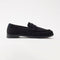 side | The Penny Loafer in ReVelvet Black shown from the side. 