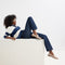 Alternate view of a model wearing The Penny Loafer in ReVelvet™ Dove. 