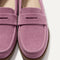 Close up of the toe box and penny keeper of The Penny Loafer in ReVelvet™ Lilac.