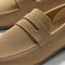 Close up of the vamp and penny keeper detail on The Ravello Penny Loafer in Morel.