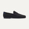 side | The Ravello Penny Loafer in Black shown from the side. 