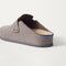 Close up of the heel of The Teddy Men's Clog, with Rothy's signature blue halo. 