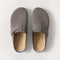 The Teddy Men's Clog in Ash Herringbone shown from the top. 