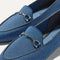 Close up of the bit hardware and vamp of The Double Bit Loafer in Blue Bird. 