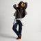 Alternate view of a model wearing The Casual Clog in ReVelvet™ Russet. 