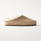 side | The Après Clog in ReVelvet Cream Herringbone shown from the side.