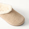 macro | Close up of the toe and vamp of The Après Clog in ReVelvet Cream Herringbone.