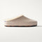 side | The Après Clog in ReVelvet Dove shown from the side.