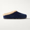side | The Après Clog in ReVelvet Navy shown from the side.