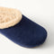 macro | Close up of the toe and vamp of The Après Clog in ReVelvet Navy.