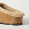 Close up of the heel of The Après Clog in ReVelvet Pecan.