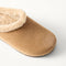 macro | Close up of the toe and vamp of The Après Clog in ReVelvet Pecan.