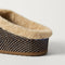 Close up of the heel of The Après Clog in ReVelvet Slate Herringbone.