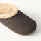 macro | Close up of the toe and vamp of The Après Clog in ReVelvet Slate Herringbone.