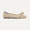 The Knot Ballet Flat in Ecru shown from the side. 