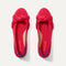 The Knot Ballet Flat in Lollipop Red shown from the top. 