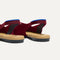 Close up of the heel The Twist Point Slingback in Cabernet.