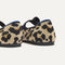 Close up of the heel of The Kids Tux Bow Mary Jane in Kitty Cat.