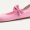 Close up of the bow detail of The Kids Tux Bow Mary Jane in Tutu.