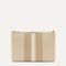 PDP |The Convertible Clutch in Oat Latte shown from the front.