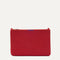 PDP |The Convertible Clutch in Scarlet Open-Knit, shown from the front.