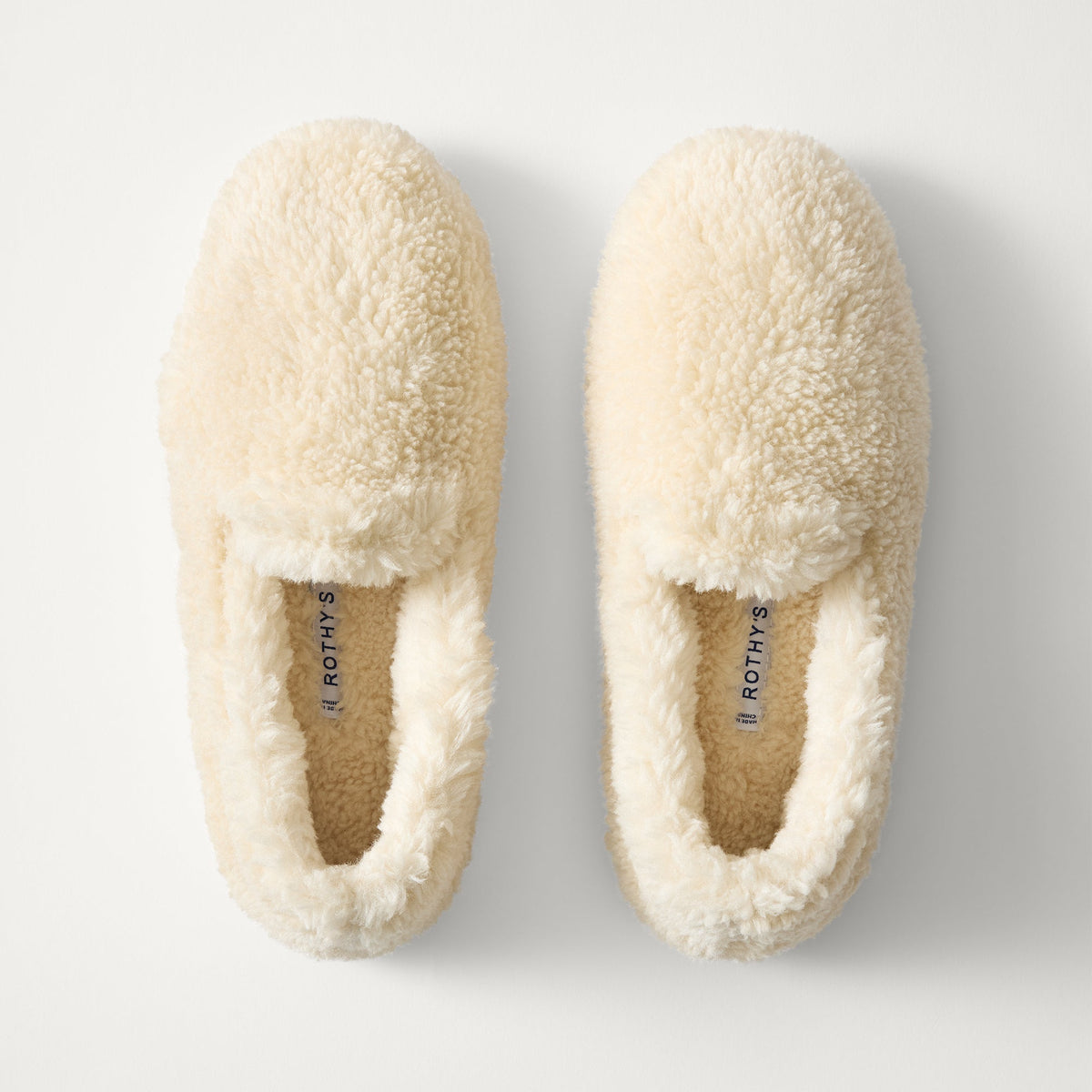 PDP | The Teddy Slipper in Oat Milk shown from the top.