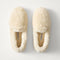 PDP | The Teddy Slipper in Oat Milk shown from the top.