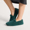 hover | Model wearing The Teddy Slipper in Rosemary.