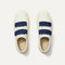 The Kids Strap Sneaker in Blue Raspberry shown from the top. 