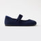 side | The Kids Tux Bow Mary Jane in ReVelvet™ Deep Navy shown from the side.
