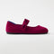 side | The Kids Tux Bow Mary Jane in ReVelvet™ Mulberry shown from the side.