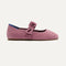 The Kids Tux Bow Mary Jane in ReVelvet™ Lilac shown from the side.
