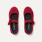 The Kids Tux Bow Mary Jane in ReVelvet™ Ruby shown from the top.