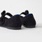 Close up of the heel of The Kids Tux Bow Mary Jane in ReVelvet™ Black.