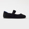 side | The Kids Tux Bow Mary Jane in ReVelvet™ Black shown from the side.