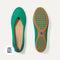 PDP | The Daily Flat in Clover shown from the top with one shoe showing the outsole. 