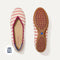 PDP |The Daily Flat in Coral Cabana Stripe shown from the top.