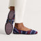 hover | Model wearing The Daily Flat in Fig Stripe. 