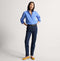 Alternate view of a model wearing The Daily Flat in Marigold. 