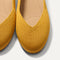 Close up of the toe and vamp of The Daily Flat in Marigold. 
