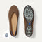 The Daily Flat in Minx shown from the top with one shoe showing the outsole. 