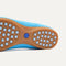 The outsole of The Daily Flat in Robin Blue with raised pegs for extra support. 