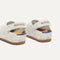 Close up of the back heel strap of The Kids Clog in White Crochet.