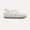 The Kids Clog in White Crochet shown from the side. 