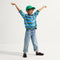 Alternate view of a child wearing The Kids Clog in Black. 