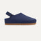 The Kids Clog in Deep Navy shown from the side. 