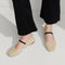 hover | Model wearing The Max Square Mary Jane in Pearl Bouclé.
