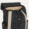 A close up of The Travel Cinch Backpack in Ink showing the drawstring closure.