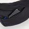 The Travel Sling in Ink  shown closed from the top showcasing the side pocket.