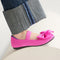 hover | Model wearing The Kids Big Bow Mary Jane in Dragon Fruit.